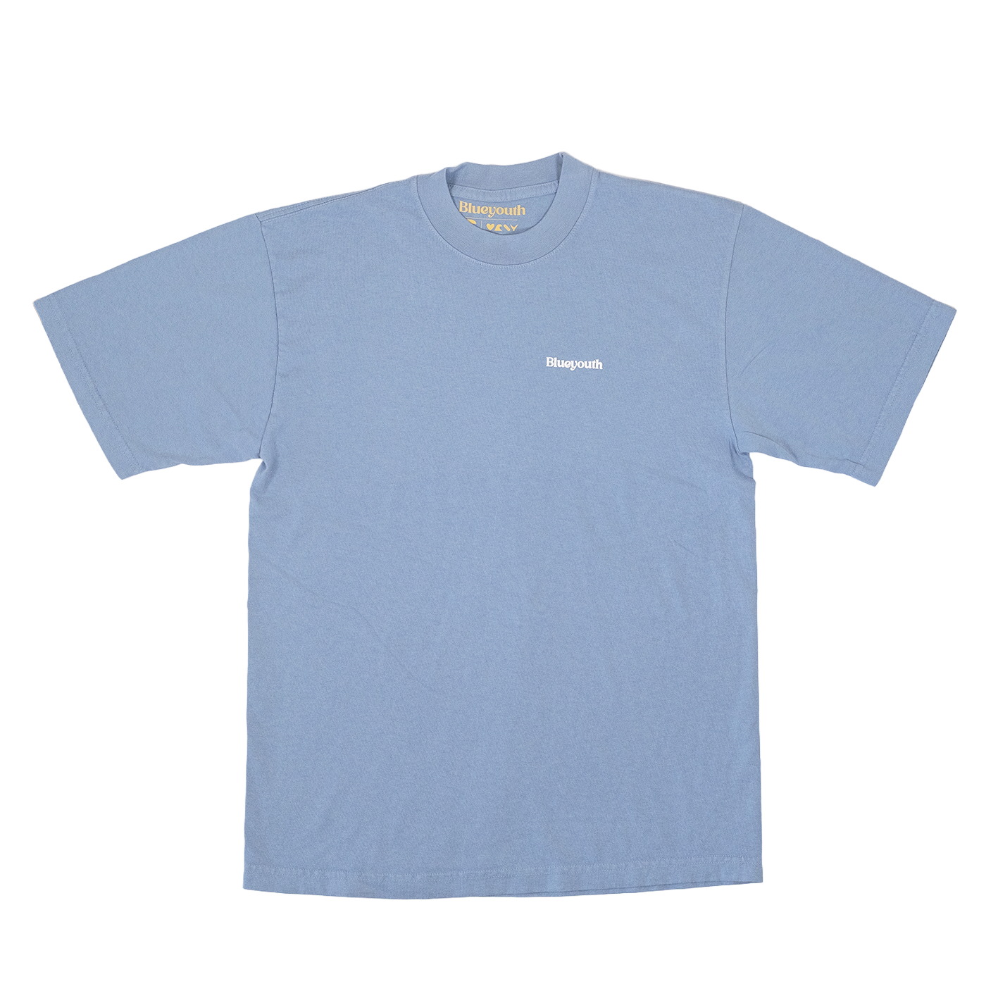 Camiseta Blue Youth Essentials con logo en relieve, 100% algodón premium de California de 180 gramos, resistente al lavado y diseñada en Costa Rica.