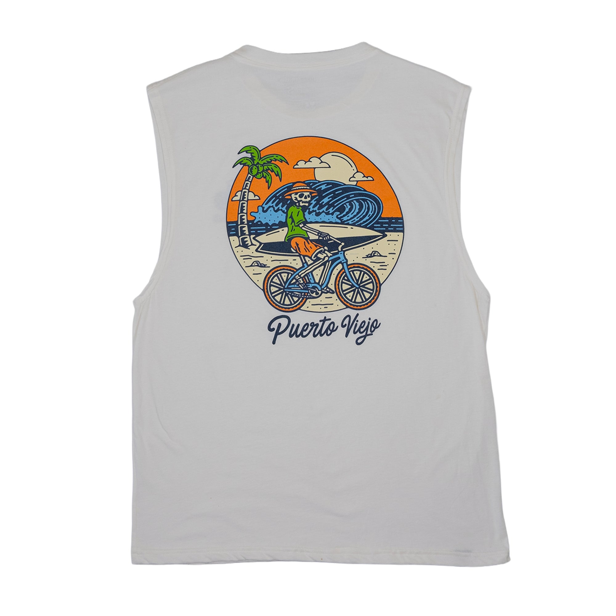 Riding in Puerto Viejo - Camisa sin Mangas - Blanco