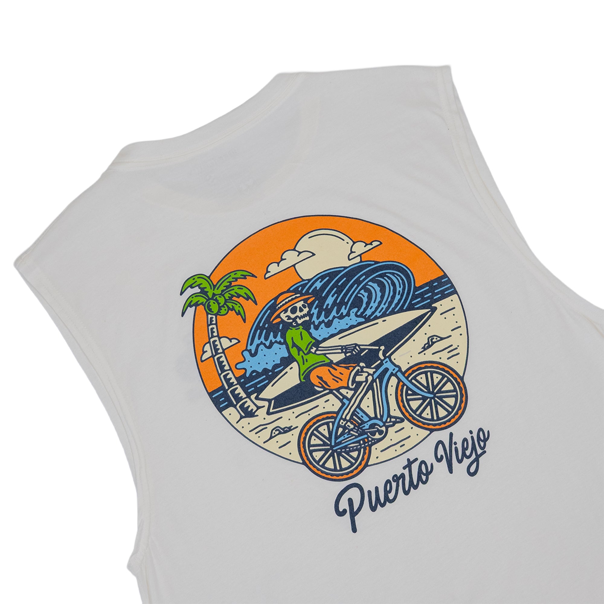 Riding in Puerto Viejo - Camisa sin Mangas - Blanco