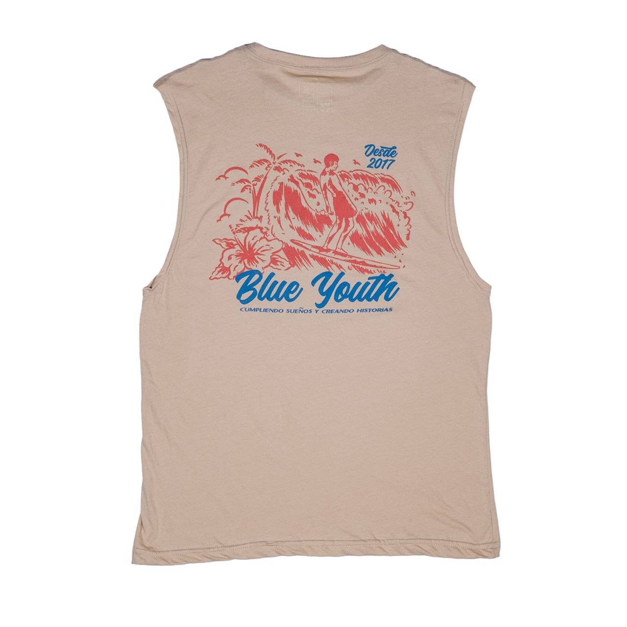 camisa sin mangas beige cumpliendo suenos y creando historias
