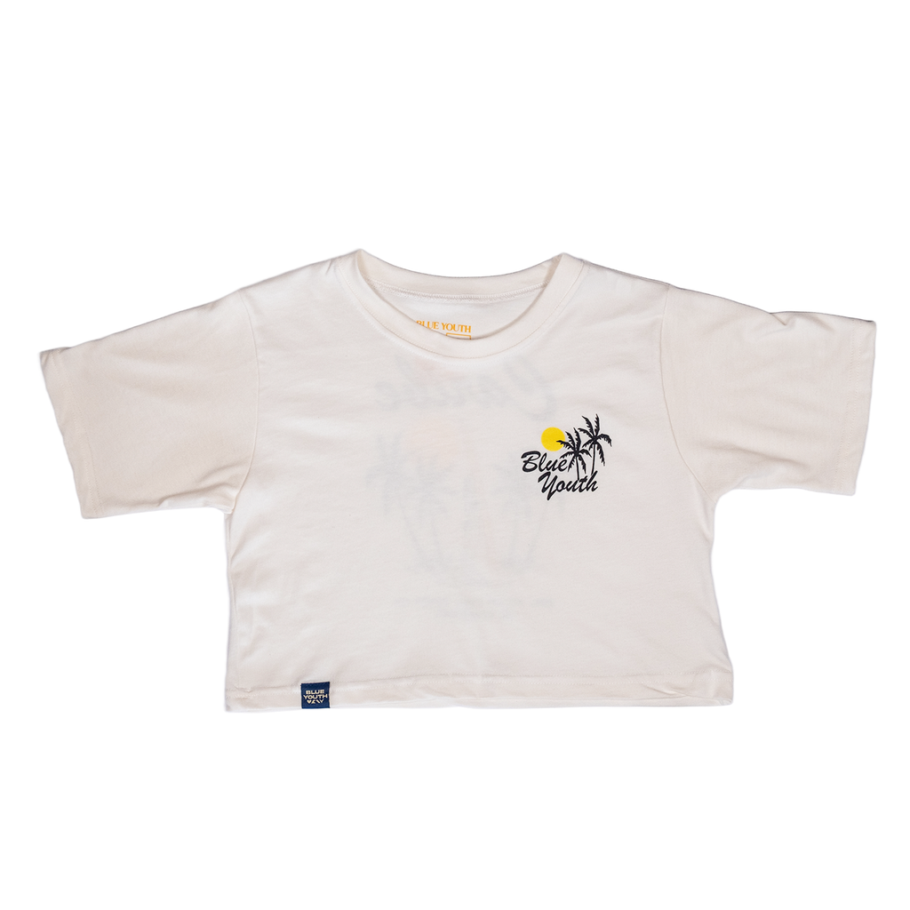  Camisa Blue youth crop top color hueso sal en la piel 