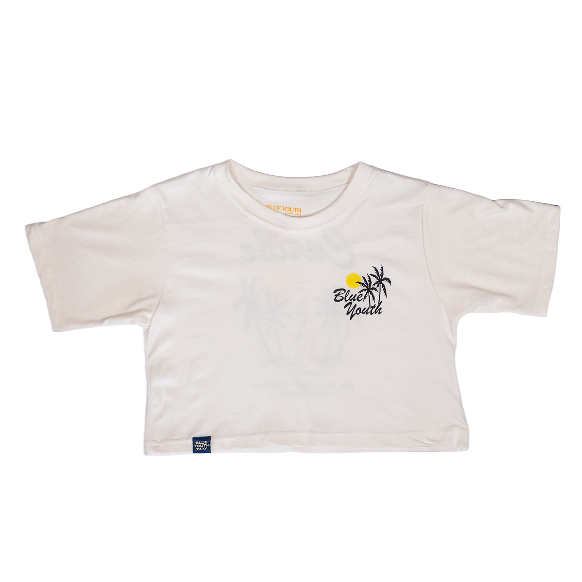  Camisa Blue youth crop top color hueso sal en la piel 