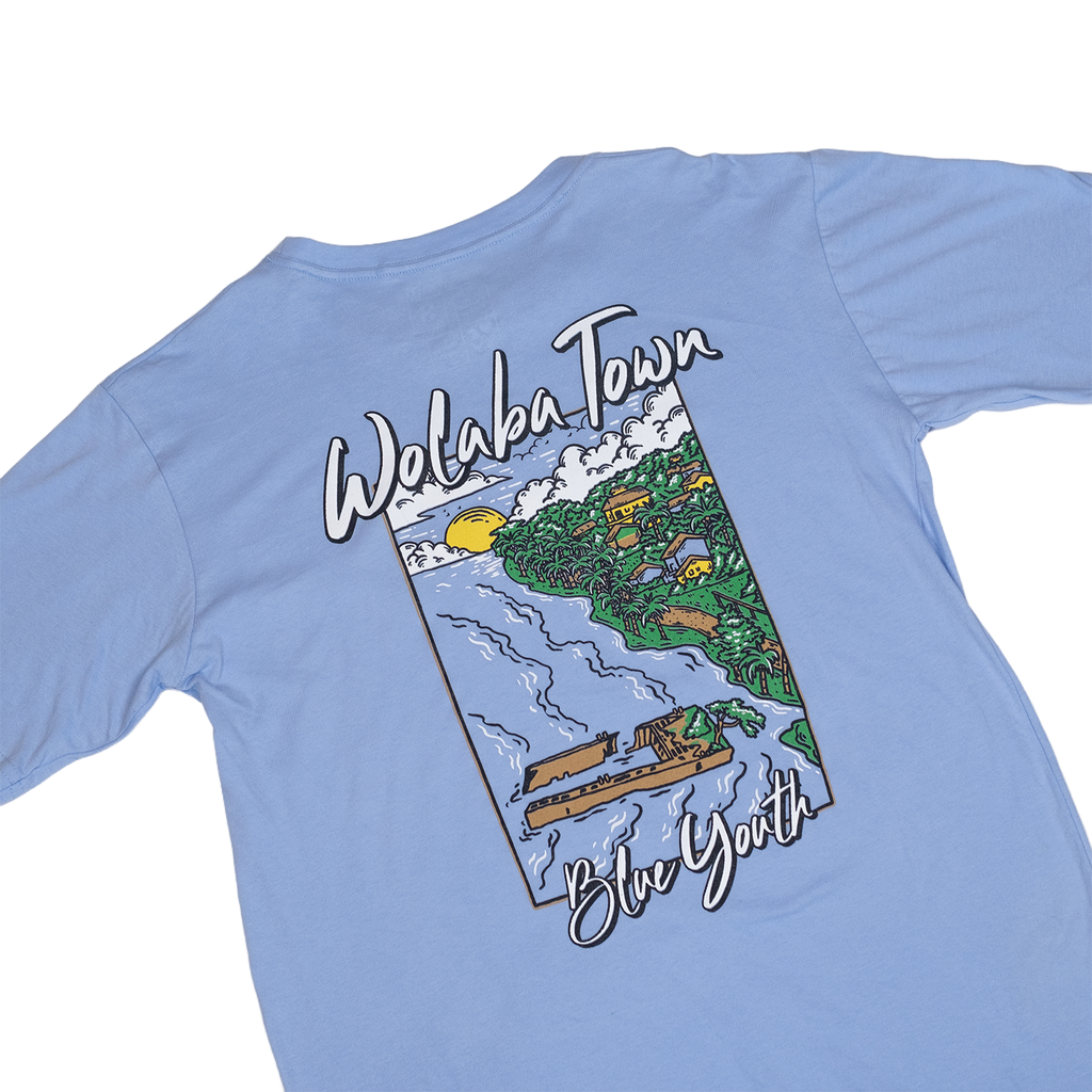 Camiseta marca Blue Youth como tributo a Puerto Viejo Costa Rica
