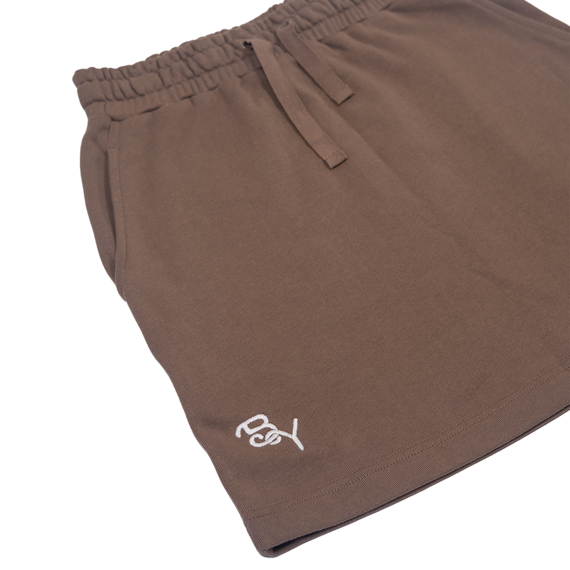 Falda estilo jogger Cosy Skirt color chocolate con bolsillos y logo bordado en blanco.