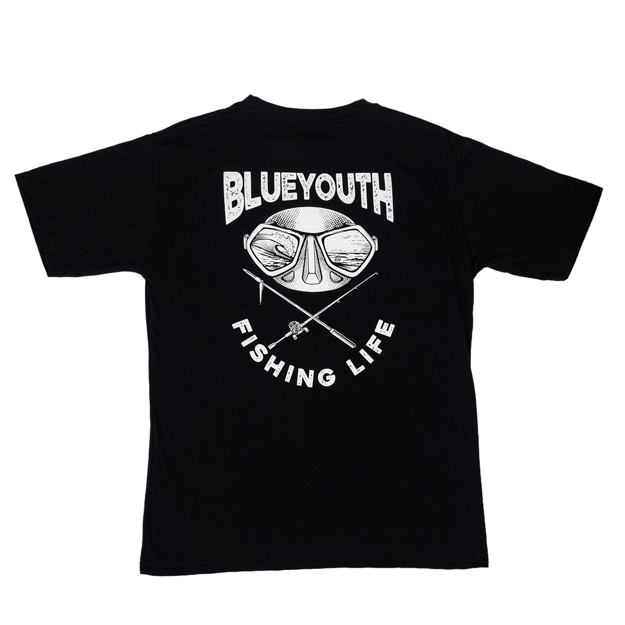 camisa fishing life color negro blue youth