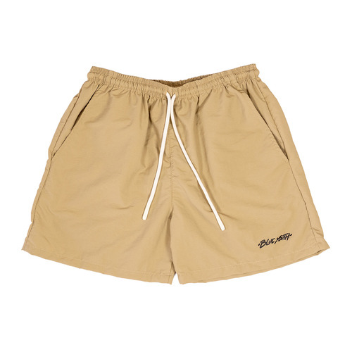 Short deportivo color beige de nylon con bolsillos y cordón, Blue Youth Active.