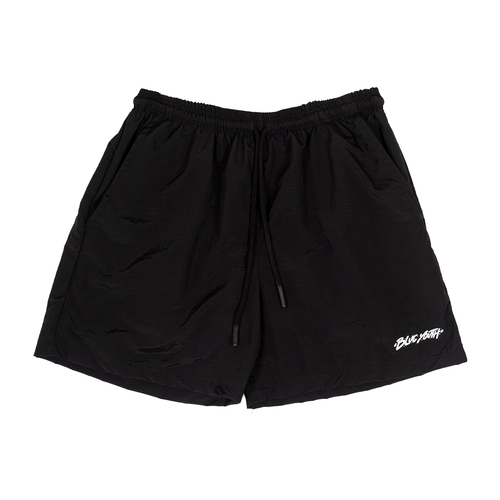 Short negro de nylon deportivo, ideal para gimnasio, playa o mar, Blue Youth Active.