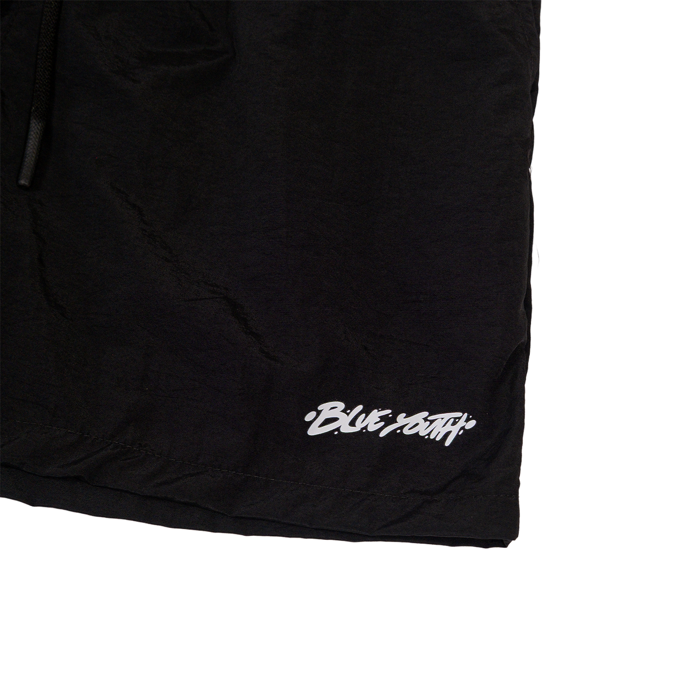 Short negro de nylon deportivo, ideal para gimnasio, playa o mar, Blue Youth Active.