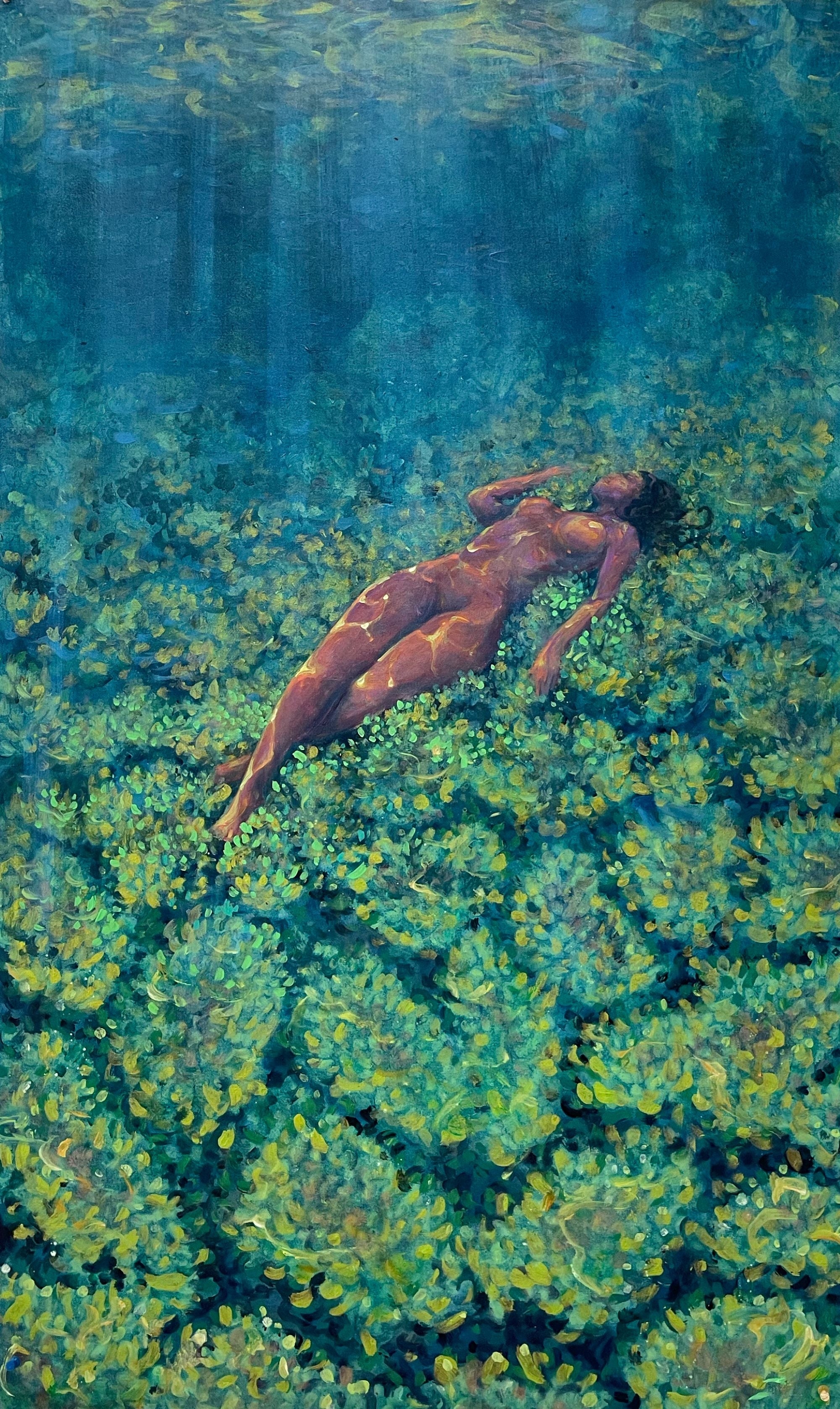 Pareo para playa marca Blue Youth con diseño de anémonas del Caribe