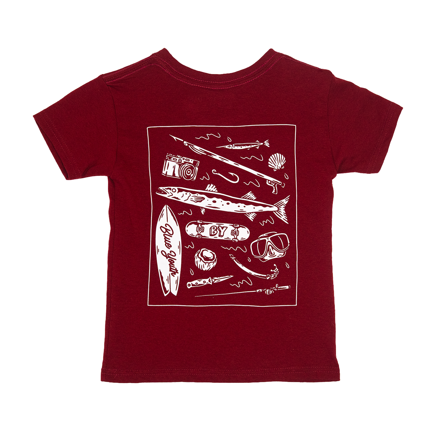 camisa de nino roja  blue youth con peces