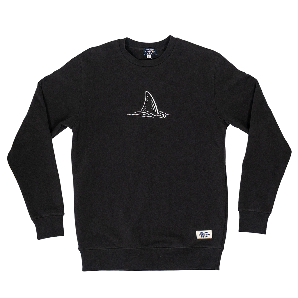 sueter negra shark blue youth