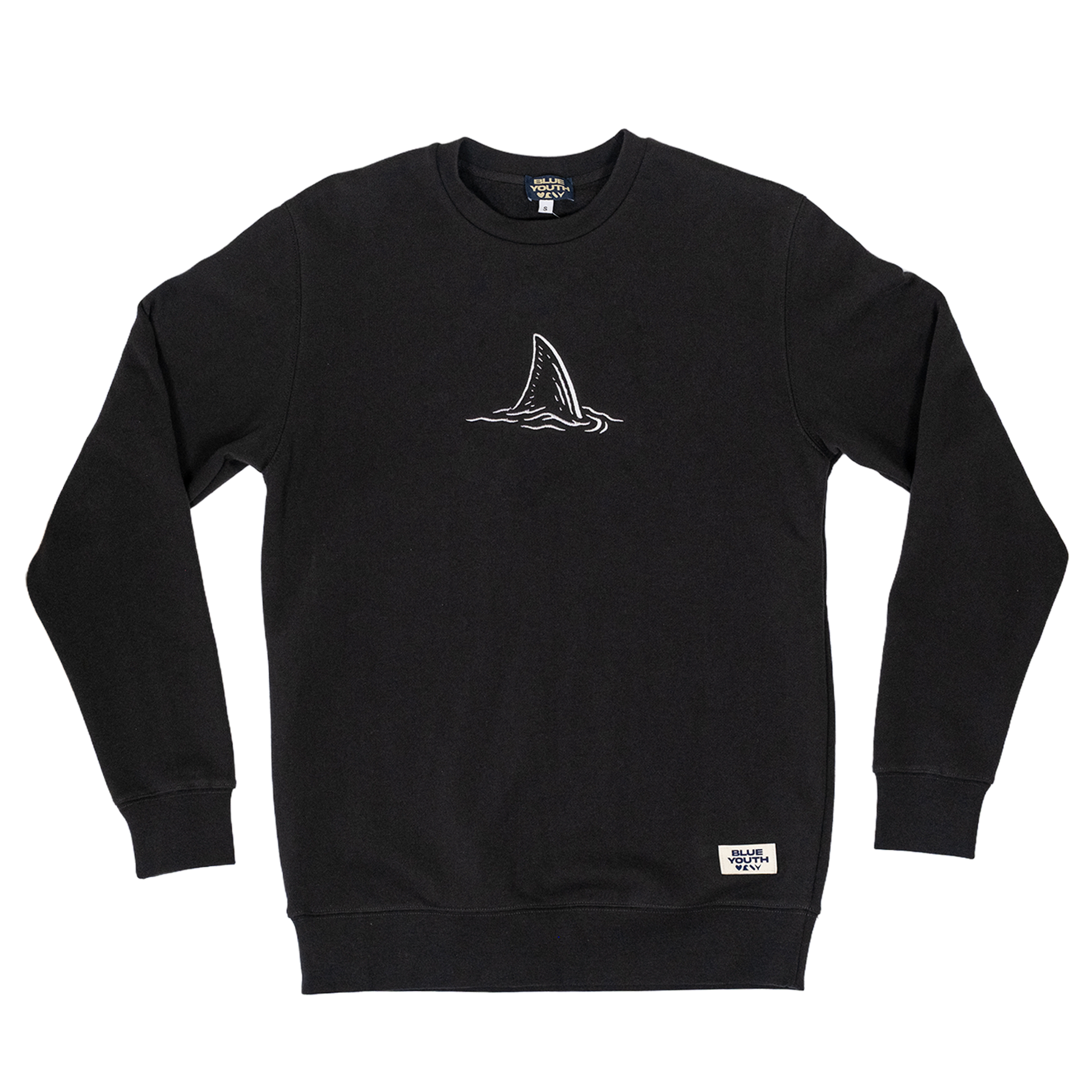 sueter negra shark blue youth