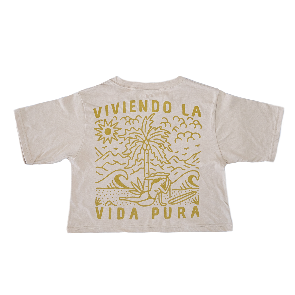 crop top  color crema – Blue Youth edición limitada, inspirado en el pura vida de costa rica
