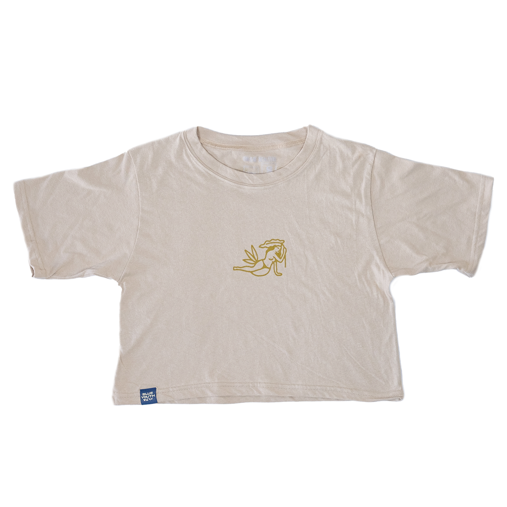 crop top  color crema – Blue Youth edición limitada, inspirado en el pura vida de costa rica
